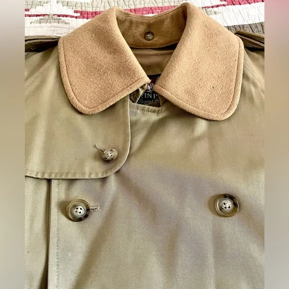 Vintage Austin Reed Tan Regent Street Trench Coat London Heritage 1970s Men 38R